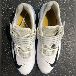 Nike Training shoes. 9.5 men’s. White. For Olympic or Powerlifting.